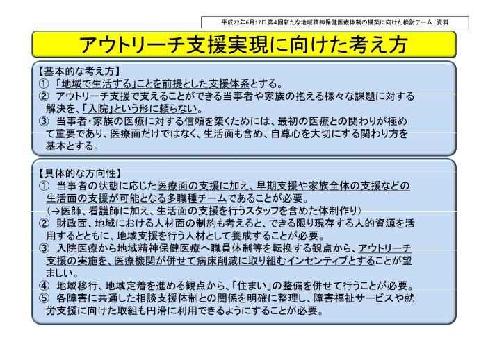 吹田、障害、高齢者、生活保護、アウトリーチ支援実現に向けた考え方